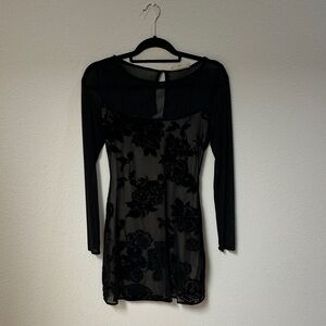 Elegant Black Floral Dress
